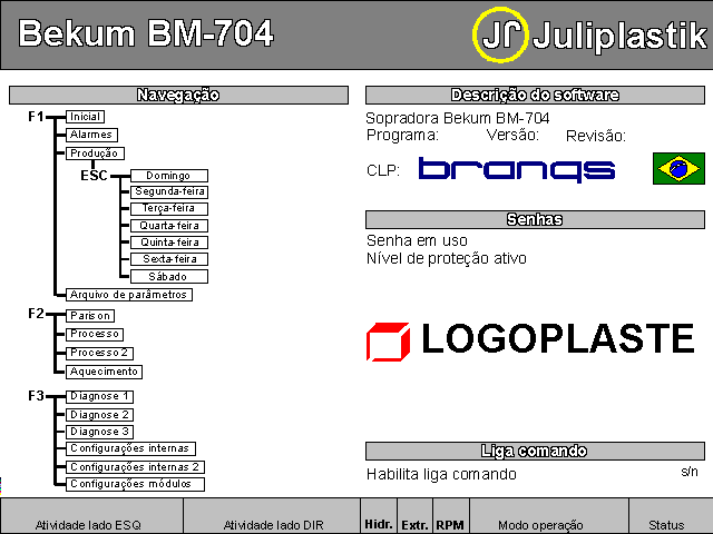102202 - Sopradora BM-704 Bekum - Logoplaste com 25 zonas de aquecimento