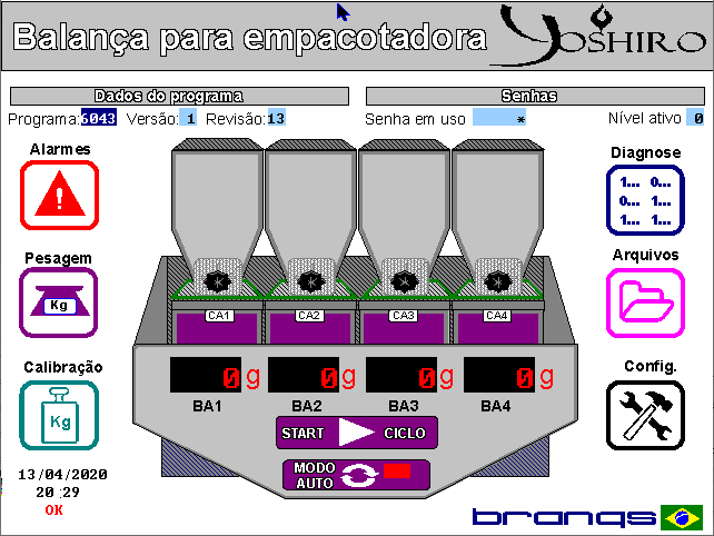 604301 - Balança para empacotadora - 4 balanças